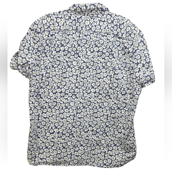 J. Crew Navy White Floral Shirt XL Stretch Summer Slim Flex Preppy Costal Beach - Picture 2 of 8